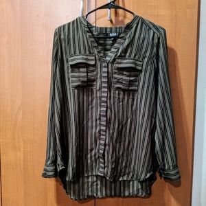 Green button down blouse